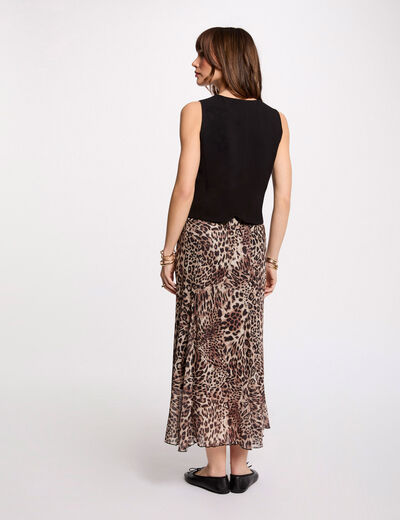 Jupe longue imprimée multicolore femme
