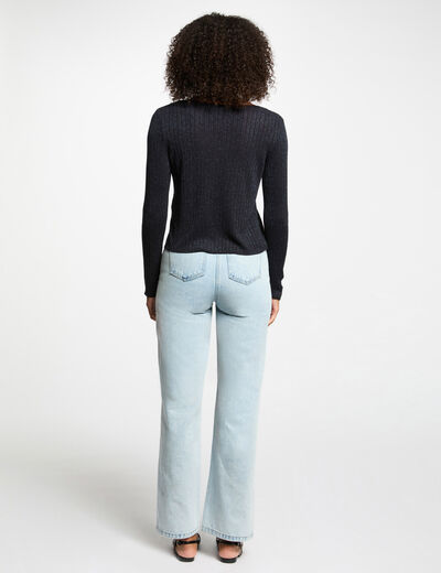 Gilet manches longues bleu marine femme