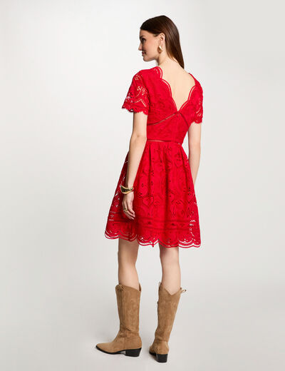 Kurzes, ausgestelltes Kleid rot damen