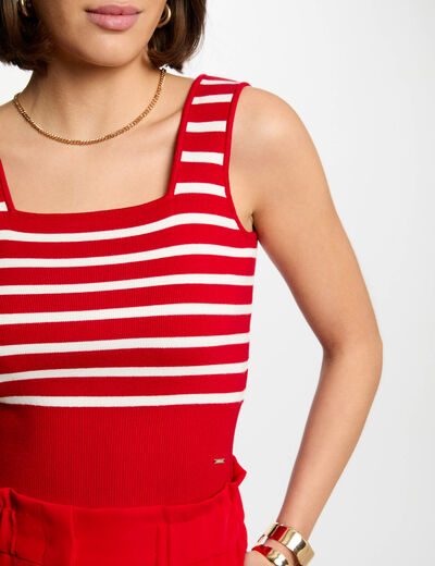 Feinstrick-Top mit breiten Trägern rot damen