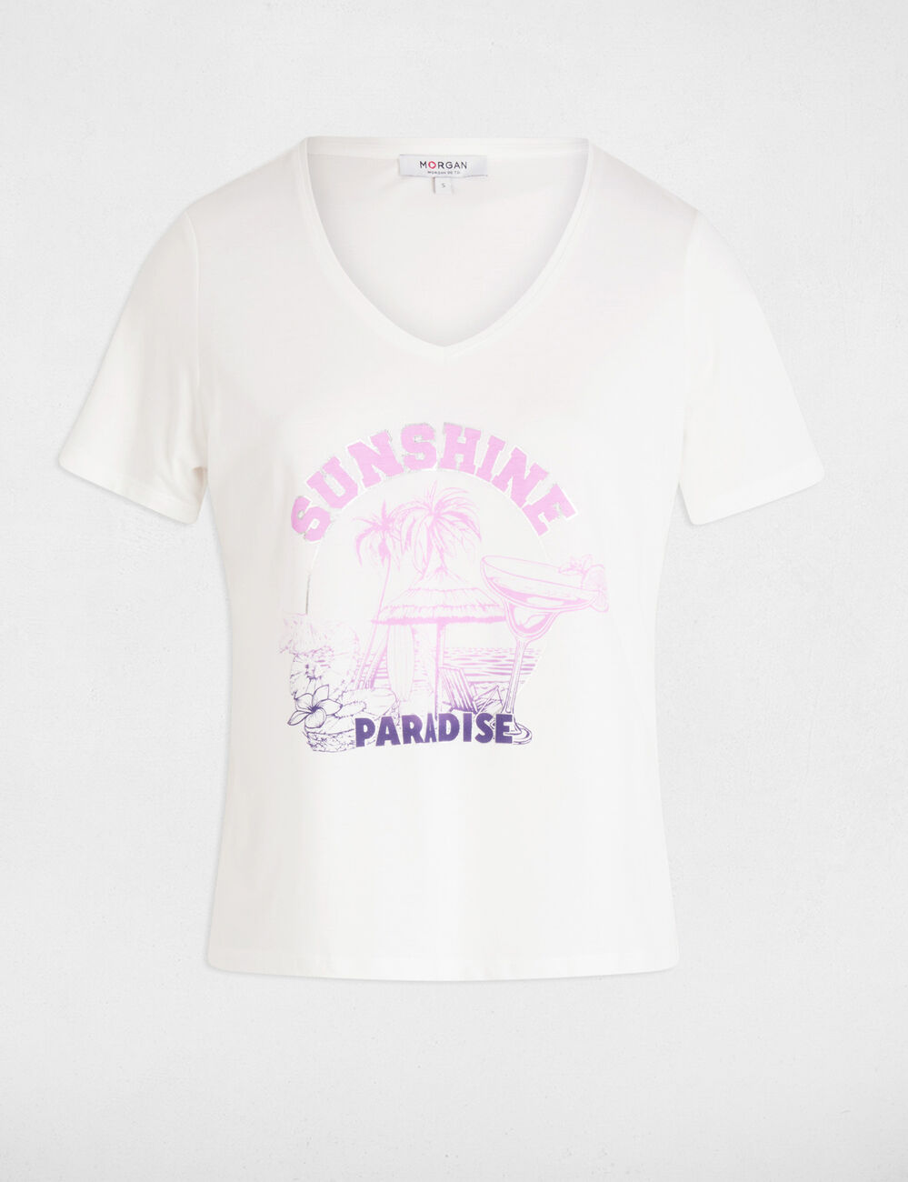 T-Shirt mit Aufschrift weiss damen