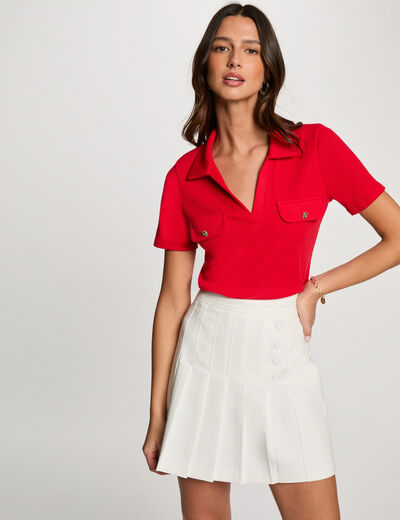 Kurzer, plissierter Rock weiss damen