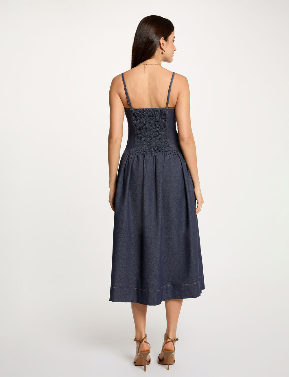 Figurbetontes Jeanskleid rohes denim damen