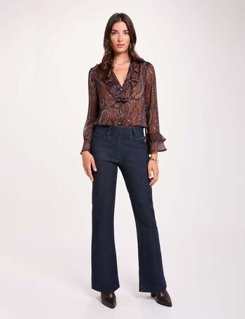 Bootcut-Jeans mit G&uuml;rtel blau damen