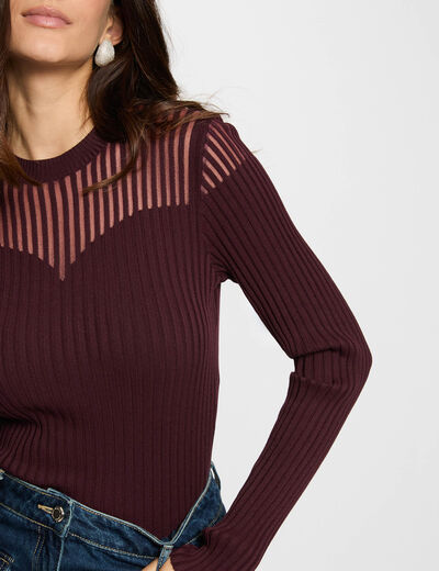 Pullover mit langen Ärmeln pflaume damen