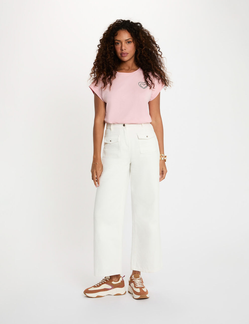 T-Shirt mit kurzen &Auml;rmeln rosa damen