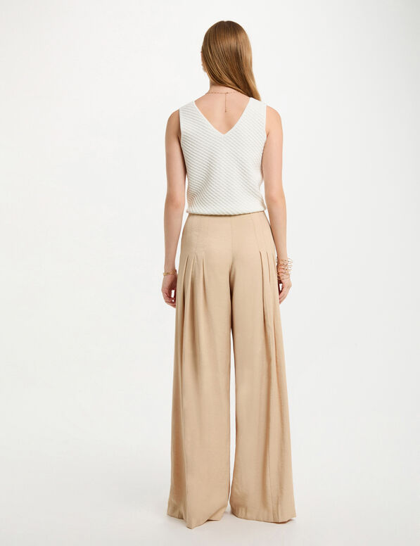 Strick-Tanktop mit V-Ausschnitt weiss damen