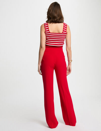 Weite Hose mit Falten rot damen