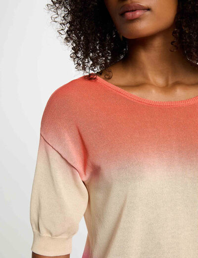 Bedruckter Pullover mit 3/4-Ärmeln mehrfarbig damen