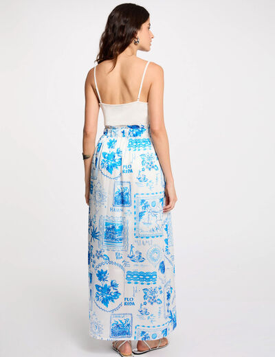 Jupe longue imprimée multicolore femme