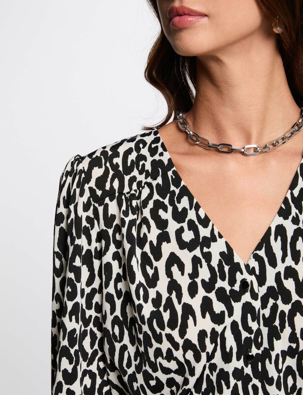 Langarm-Bluse weiss damen