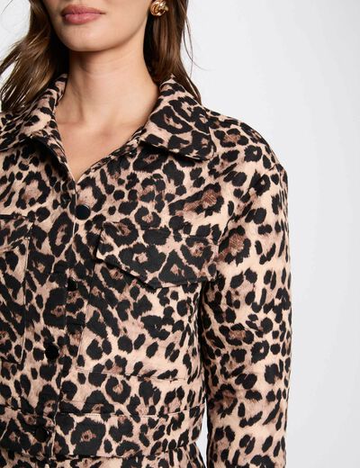 Kurze Jacke mit Print mehrfarbig damen