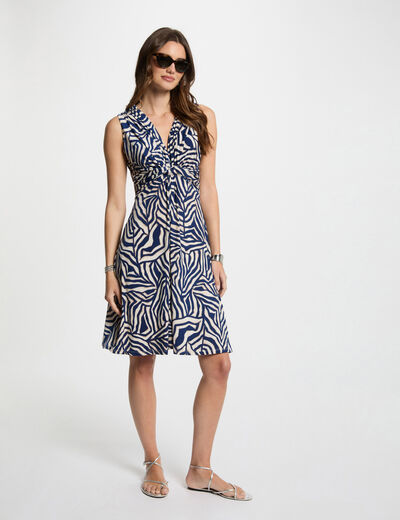 Bedrucktes kurzes eng anliegendes Kleid mehrfarbig damen