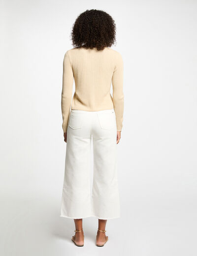 Gilet manches longues jaune or femme