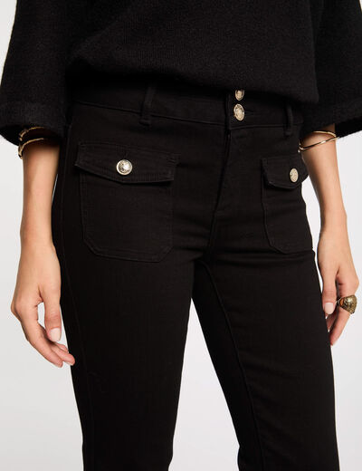 Bootcut-Jeans mit Pattentaschen schwarz damen