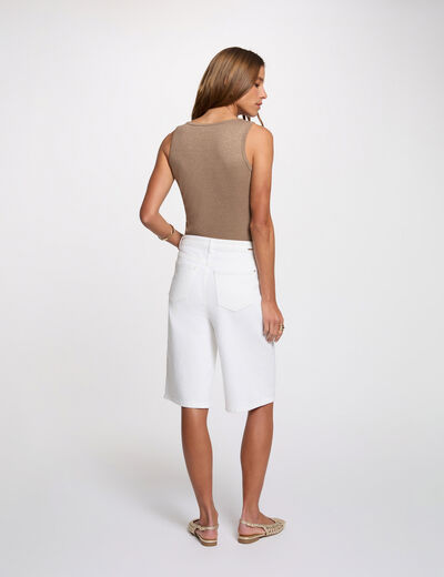 D&eacute;bardeur cintr&eacute; col v taupe femme