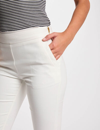 Slim-Fit-Caprihose weiss damen