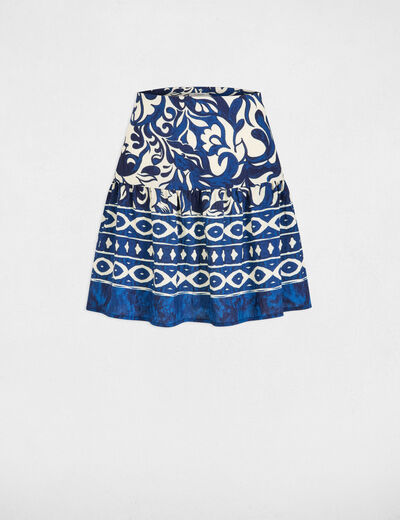 Jupe courte imprimée multicolore femme
