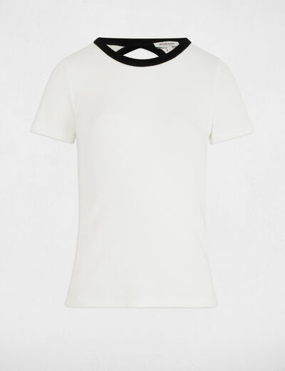 T-shirt manches courtes blanc femme