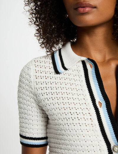 Gilet manches courtes blanc femme