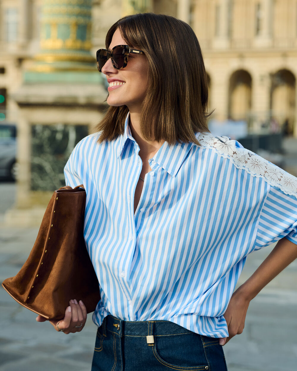 Gestreiftes Hemd mit langen &Auml;rmeln mehrfarbig damen