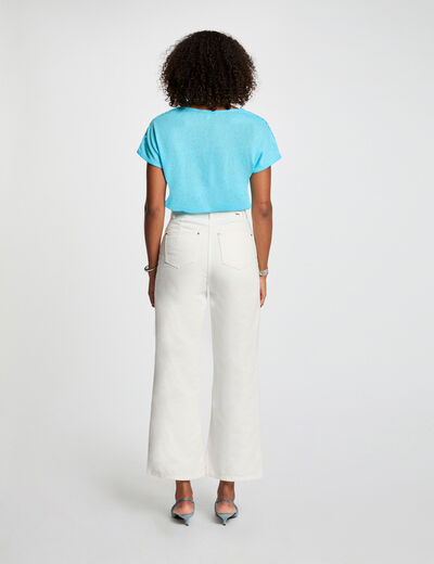 T-shirt mit kurzen Ärmeln himmelblau damen