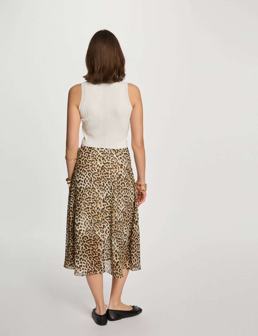 Robe évasée imprimée multicolore femme