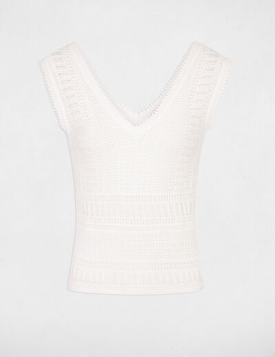Pullover mit Ajourmuster elfenbein damen