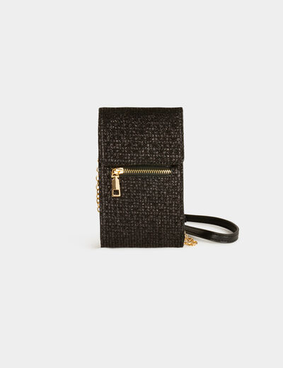 Handytasche mit Pailletten schwarz damen