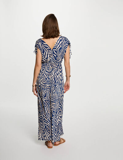 Langes gerades Kleid mit Muster mehrfarbig damen