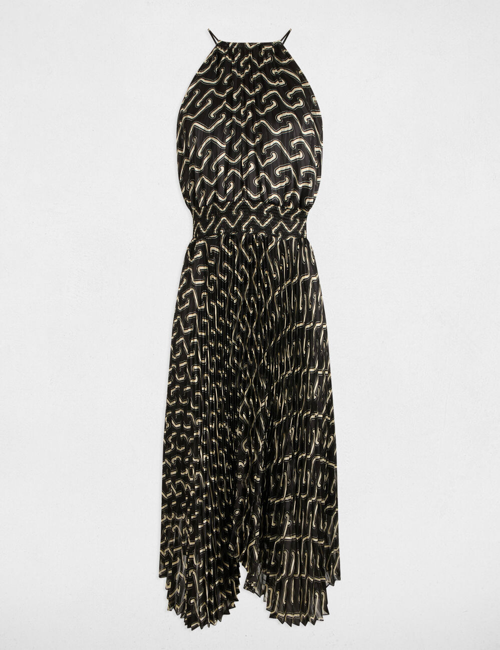 Robe longue évasée imprimée multicolore femme