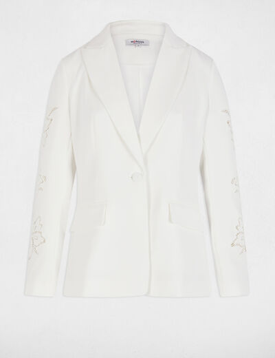 Blazer mit Spitzenärmeln weiss damen