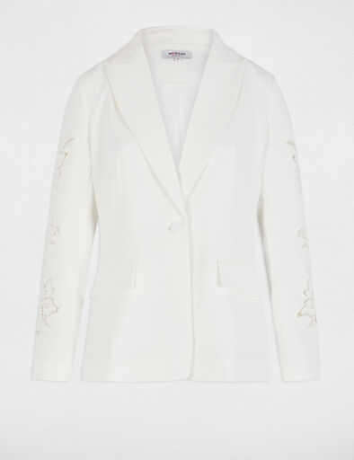 blazer manches dentelle blanc femme Blazer manches dentelle blanc femme