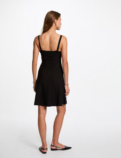 Kurzes Trapez-Strickkleid schwarz damen