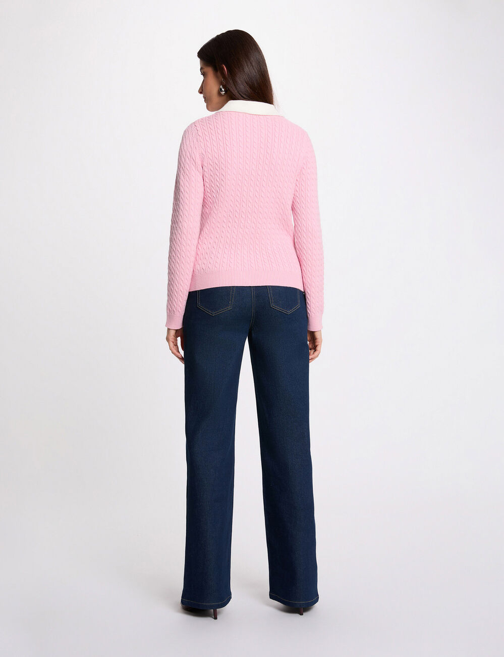 Taillierte Strickjacke mit Reverskragen hellrosa damen