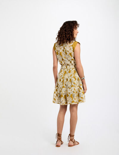 Trapez-Kleid mit Stickerei khakigrün damen
