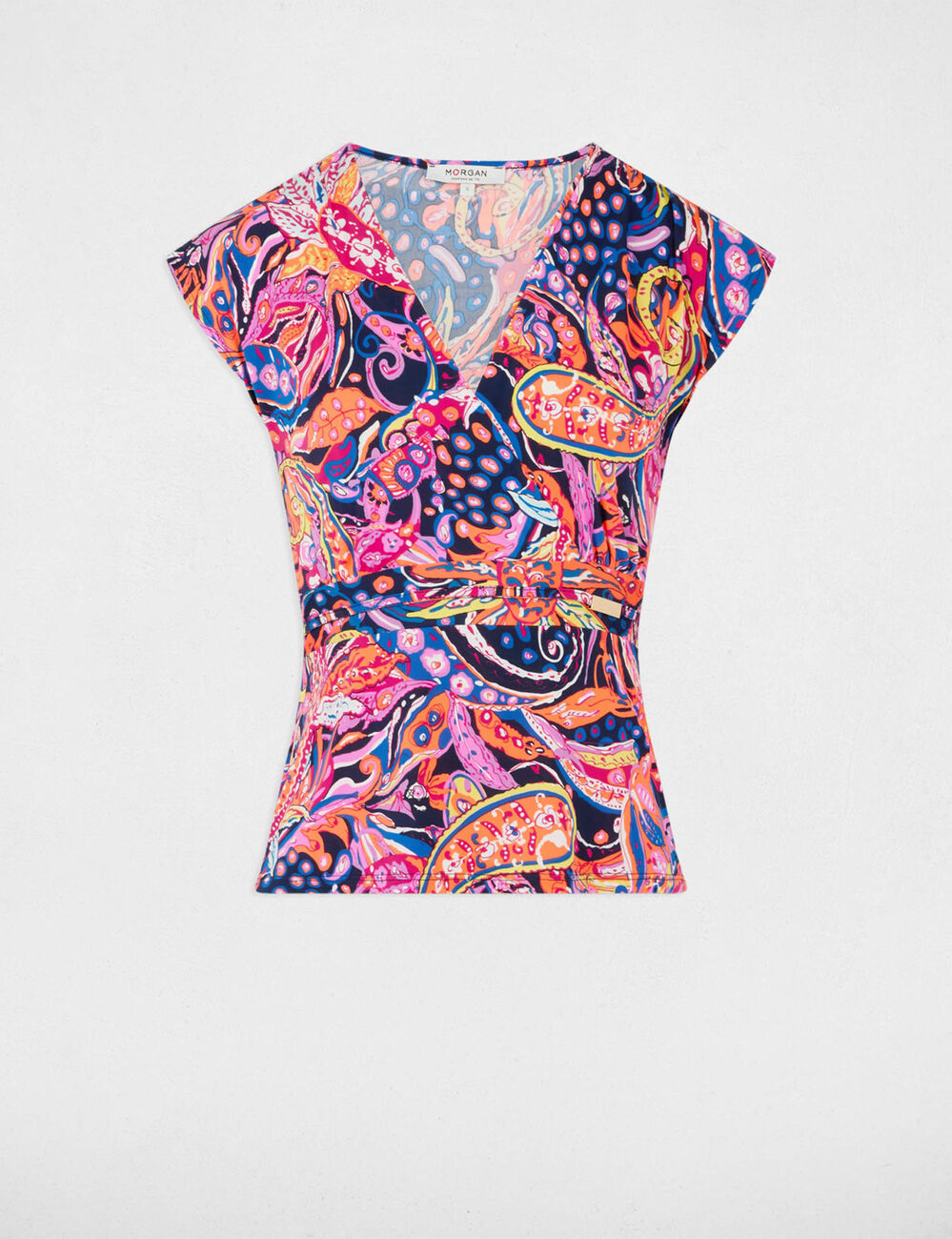 Kurzärmliges T-Shirt mehrfarbig damen