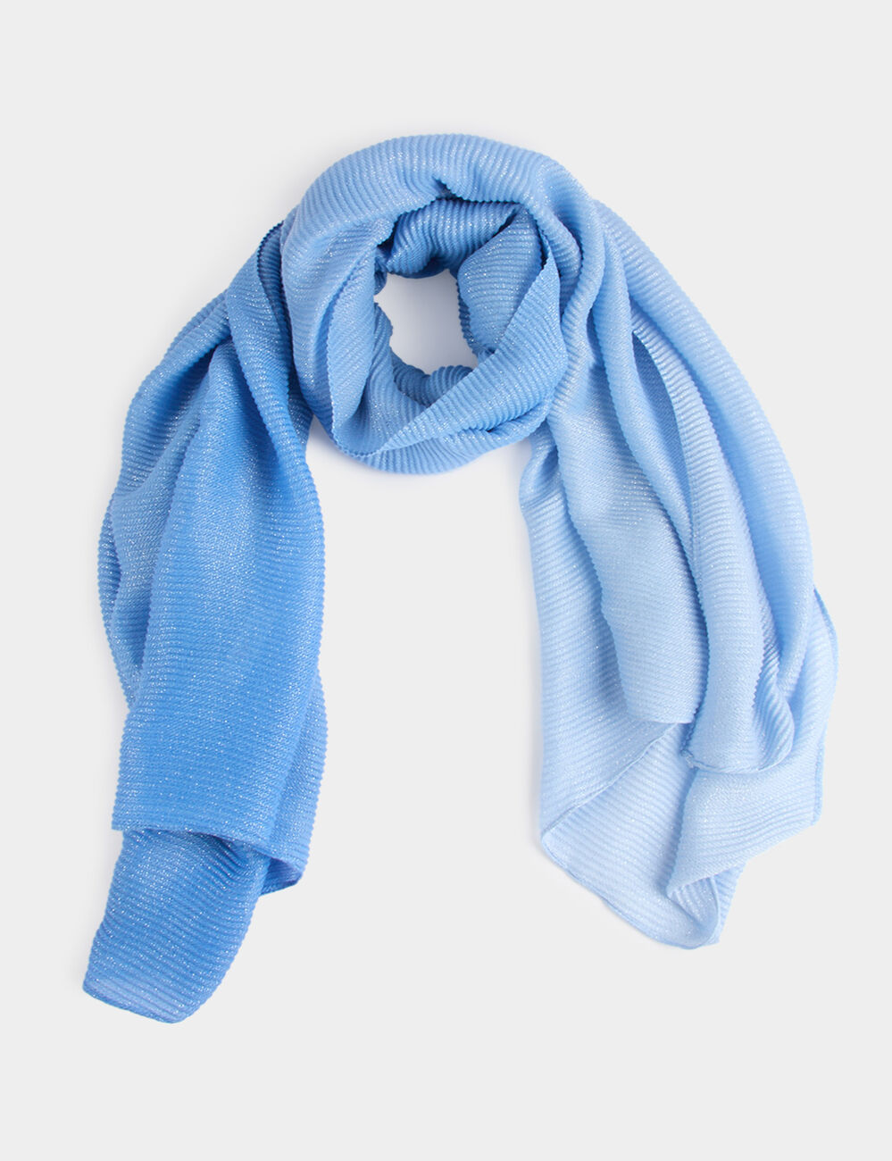 Plissierter metallischer Schal blau damen