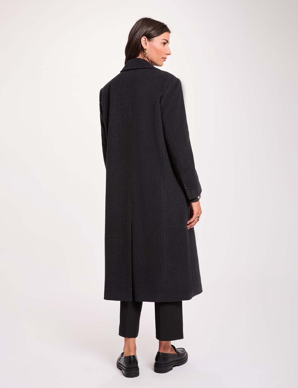 Langer Mantel mit Reverskragen damen