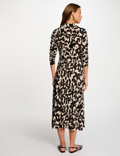 Robe longue droite imprimée multicolore femme
