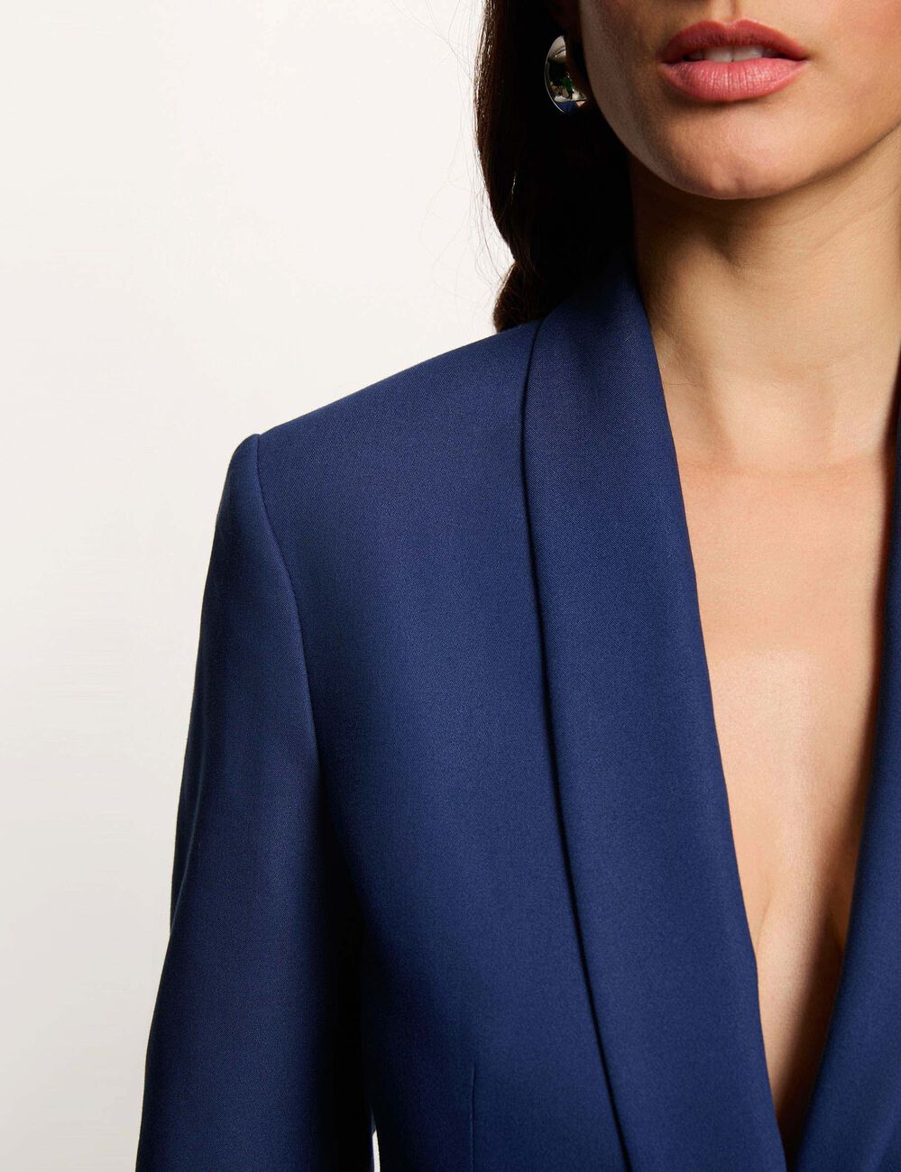 Kurze Jacke mit Schalkragen marineblau damen