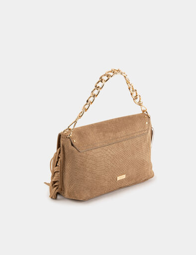 tasche in kroko optik mit fransen sandfarben damen Tasche in Kroko-Optik mit Fransen sandfarben damen