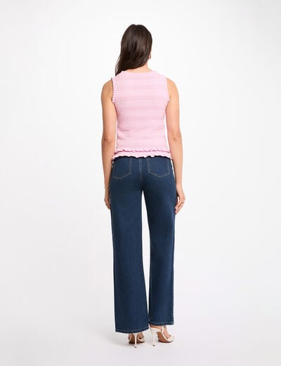 &Auml;rmelloser, figurbetonter Pulli rosa damen