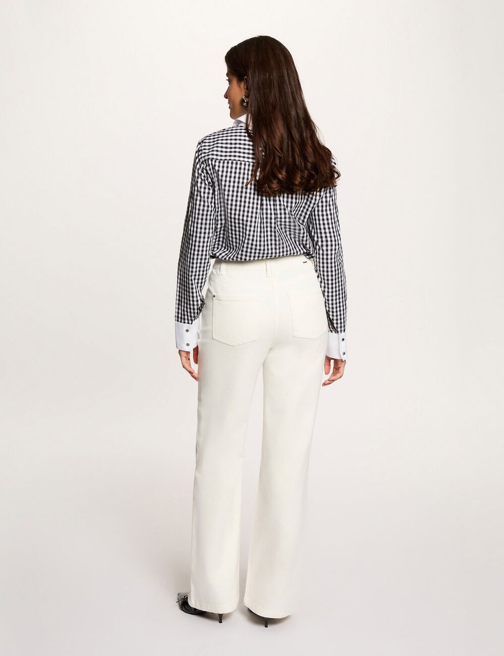 Weit geschnittene 7/8-Jeans weiss damen