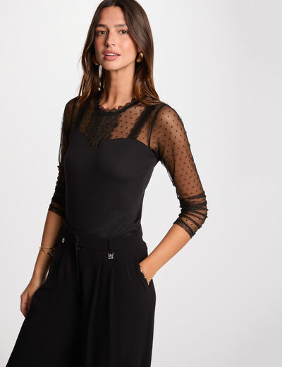 T-shirt manches longues noir femme