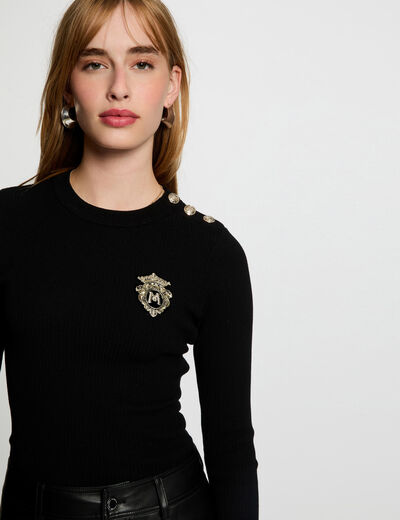 Pullover mit Rundhalsausschnitt schwarz damen