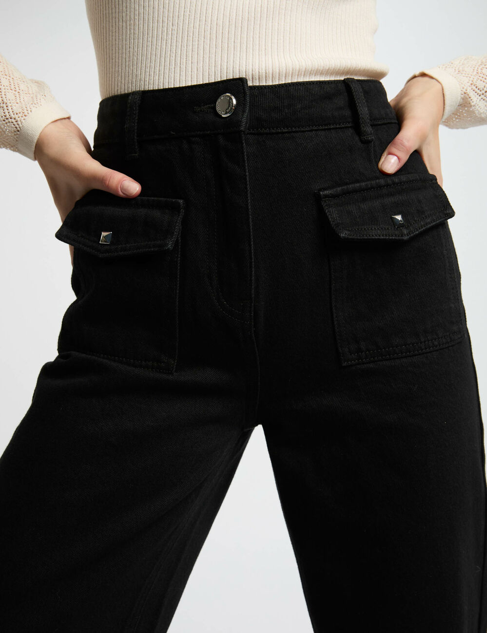 Weite Jeans schwarz damen
