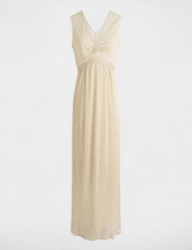 robe longue droite jaune or femme Robe longue droite jaune or femme