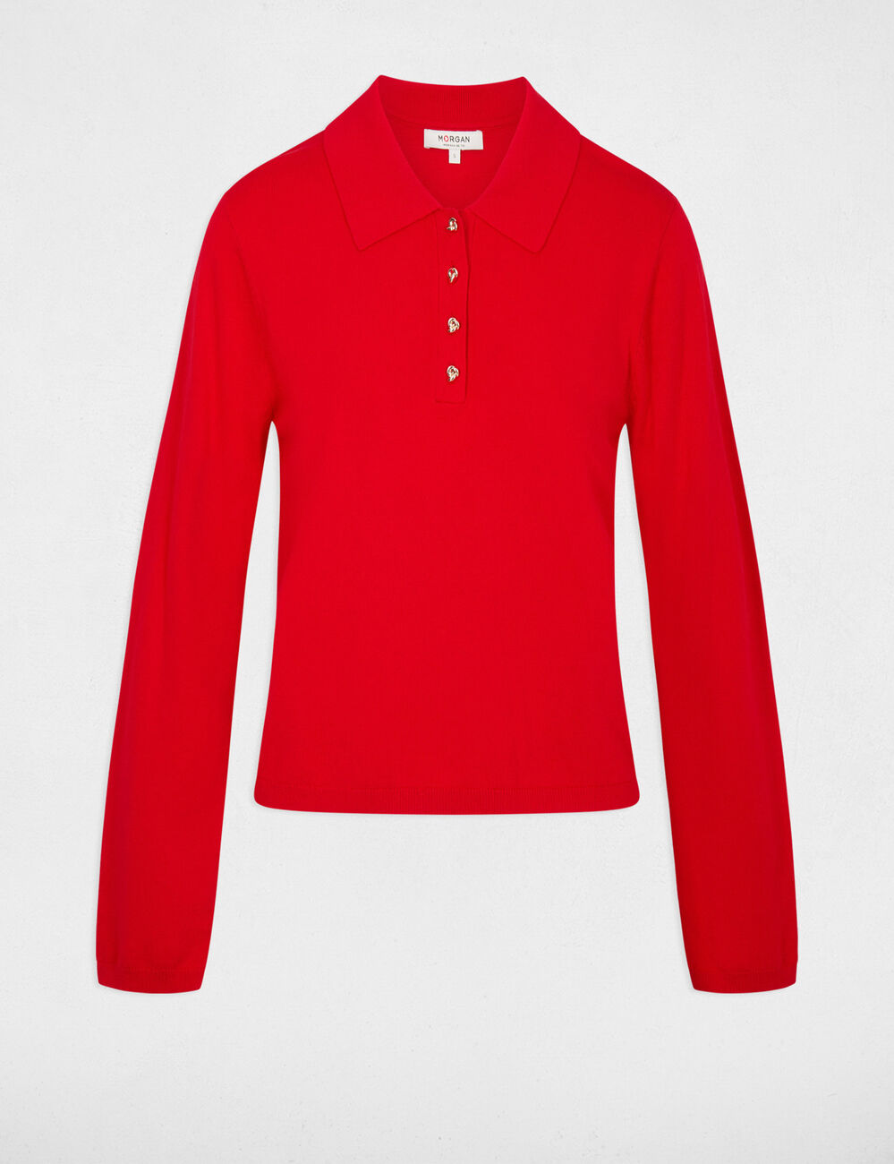Pullover mit Reverskragen rot damen