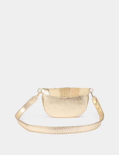 Sac banane métallisé jaune or femme